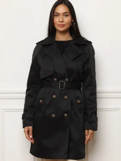 Discount La Modeuse Trench mi-long à boutons marbrés Noir