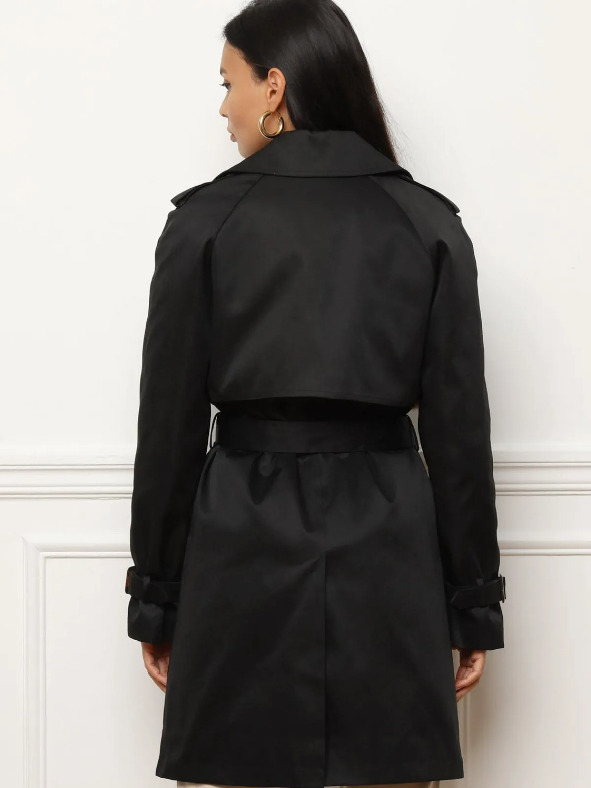 Discount La Modeuse Trench mi-long à boutons marbrés Noir