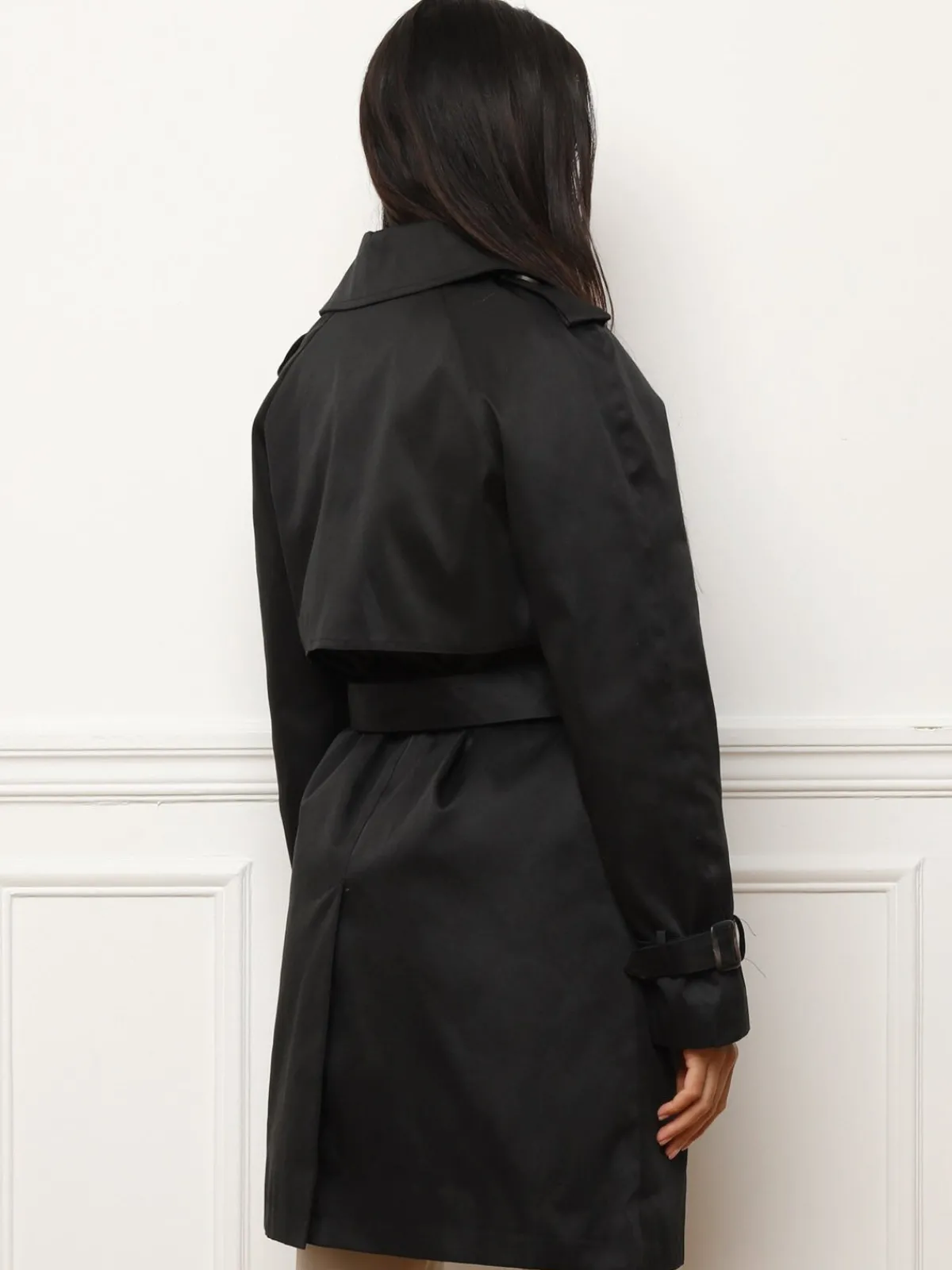 Discount La Modeuse Trench mi-long à boutons marbrés Noir