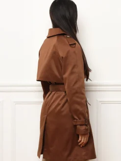 Discount La Modeuse Trench mi-long à boutons marbrés Marron