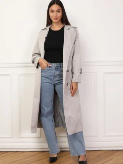 Best La Modeuse Trench mi-long à ceinture Grisclair