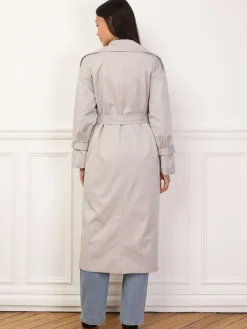 Best La Modeuse Trench mi-long à ceinture Grisclair