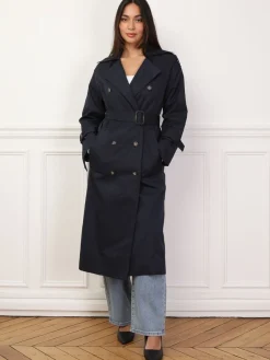 Best La Modeuse Trench mi-long à ceinture BleuMarine