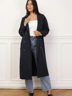 Best La Modeuse Trench mi-long à ceinture BleuMarine