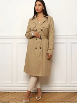 Best La Modeuse Trench mi-long avec ceinture Taupe