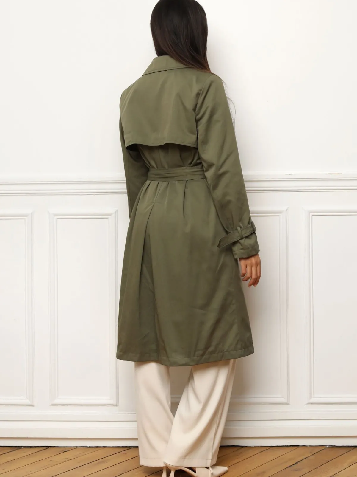 Sale La Modeuse Trench mi-long avec ceinture Kaki