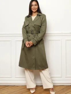 Sale La Modeuse Trench mi-long avec ceinture Kaki