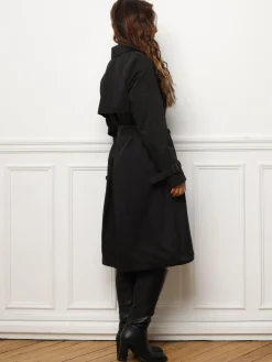 New La Modeuse Trench mi-long avec ceinture Noir