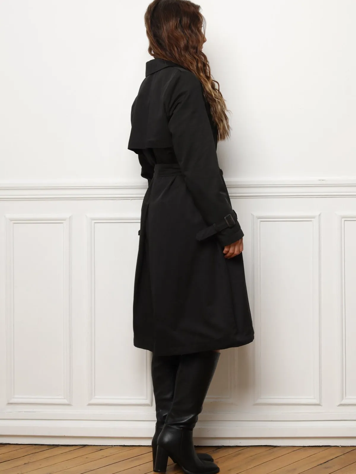 New La Modeuse Trench mi-long avec ceinture Noir