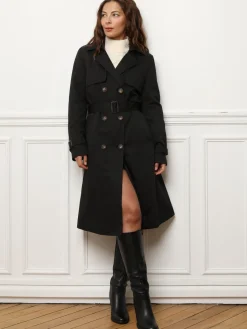 New La Modeuse Trench mi-long avec ceinture Noir