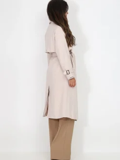 Clearance La Modeuse Trench mi-long droit ceinturé Beige