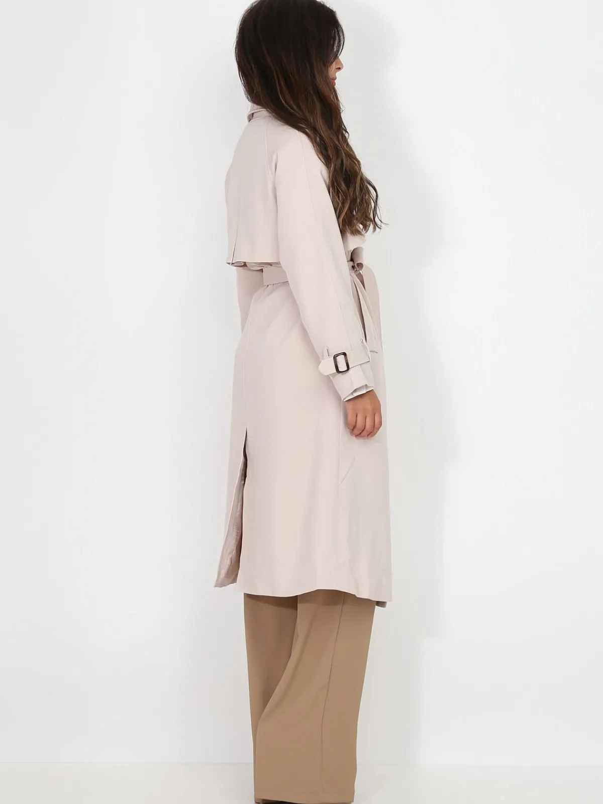Clearance La Modeuse Trench mi-long droit ceinturé Beige