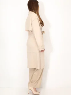 Hot La Modeuse Trench mi-long en suédine Beige