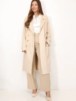 Hot La Modeuse Trench mi-long en suédine Beige
