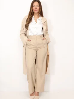 Hot La Modeuse Trench mi-long en suédine Beige
