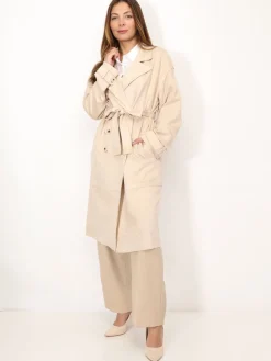 Hot La Modeuse Trench mi-long en suédine Beige