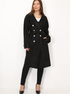 Outlet La Modeuse Trench mi-long en suédine Noir