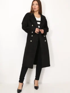 Outlet La Modeuse Trench mi-long en suédine Noir