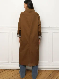 Clearance La Modeuse Trench oversize avec doublure à carreaux Marron