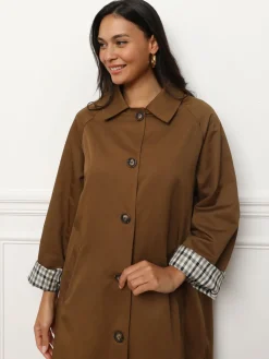 Clearance La Modeuse Trench oversize avec doublure à carreaux Marron