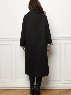 Online La Modeuse Trench oversize avec doublure à carreaux Noir