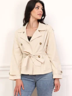 Sale La Modeuse Trench-coat court ceinturé Beige