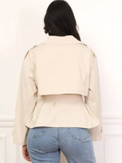Sale La Modeuse Trench-coat court ceinturé Beige