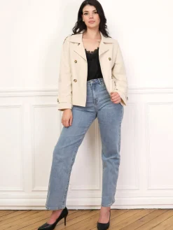 Sale La Modeuse Trench-coat court ceinturé Beige