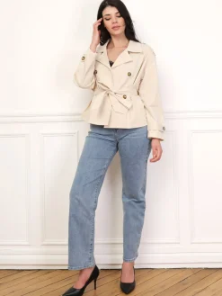 Sale La Modeuse Trench-coat court ceinturé Beige