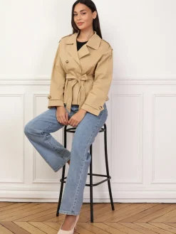 La Modeuse Trench-coat court ceinturé Taupe