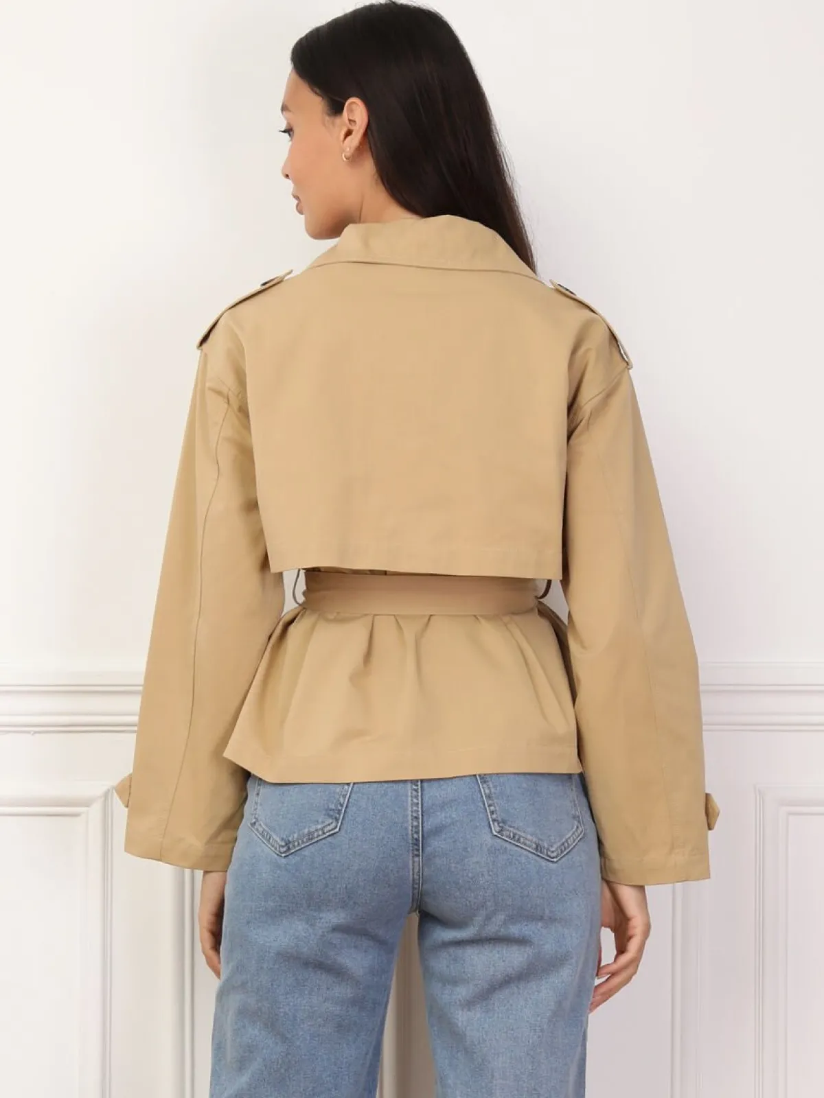 La Modeuse Trench-coat court ceinturé Taupe