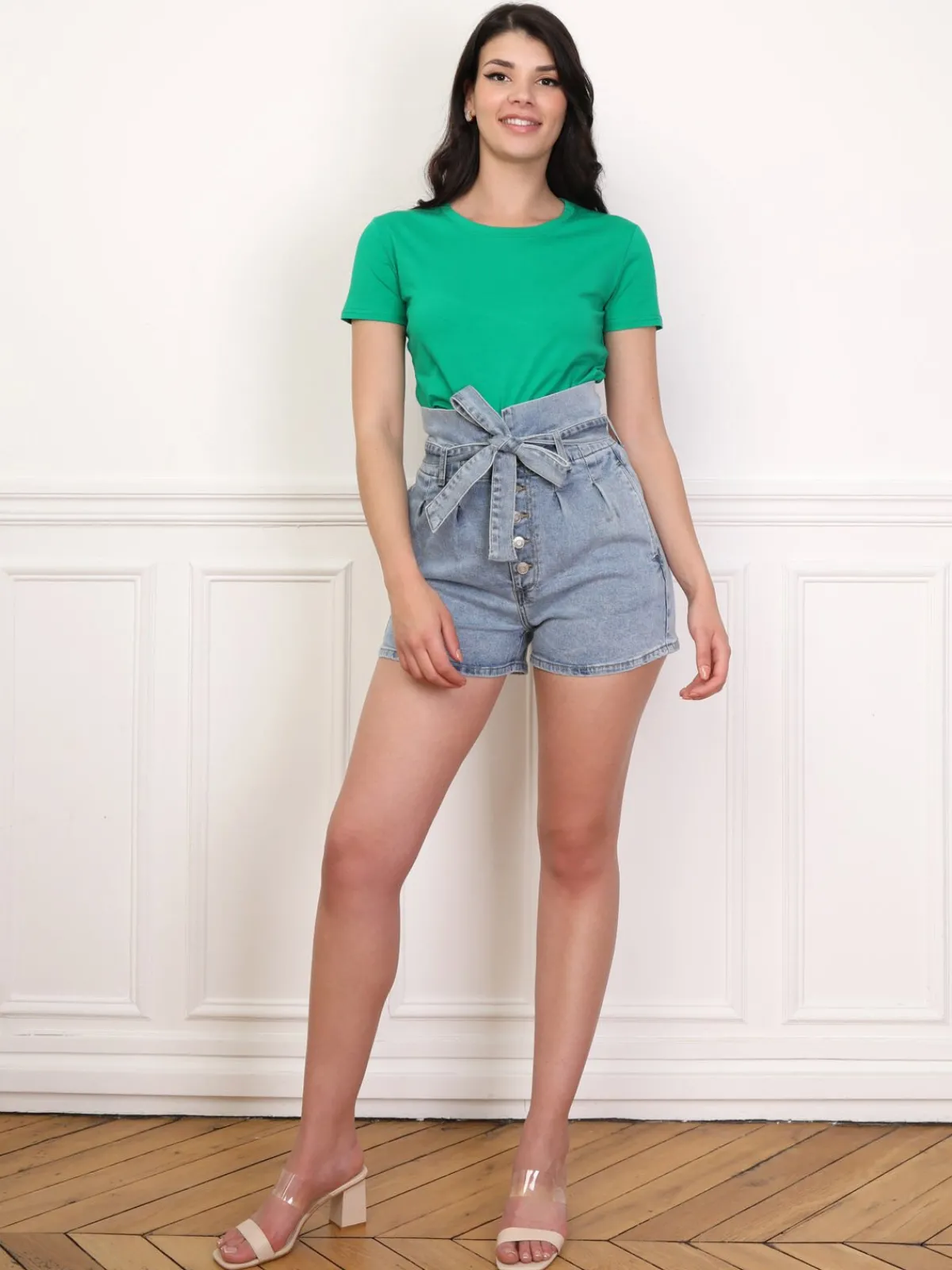 Best La Modeuse T-shirt basique à col rond Vert