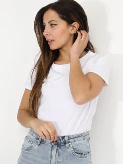 New La Modeuse T-shirt basique à col rond Blanc
