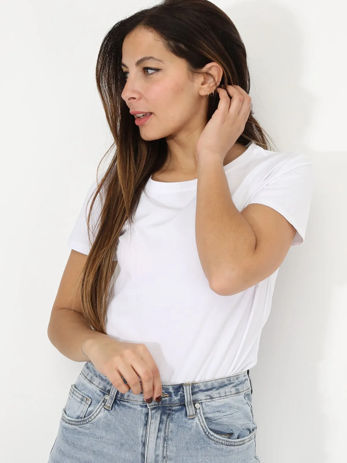 New La Modeuse T-shirt basique à col rond Blanc