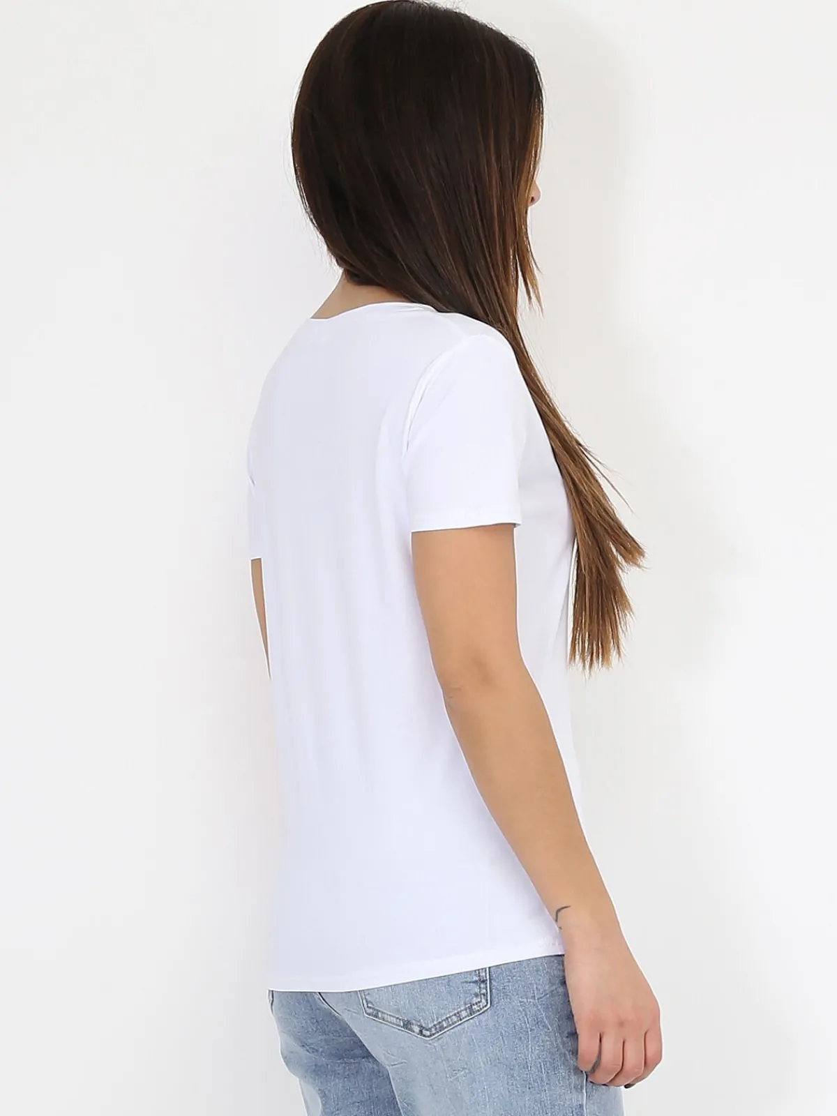 New La Modeuse T-shirt basique à col rond Blanc