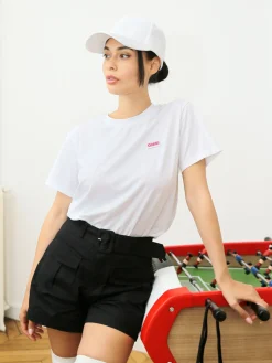 Clearance La Modeuse T-shirt basique à écusson OMG Blanc
