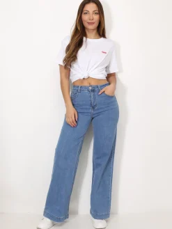 Clearance La Modeuse T-shirt basique à écusson OMG Blanc