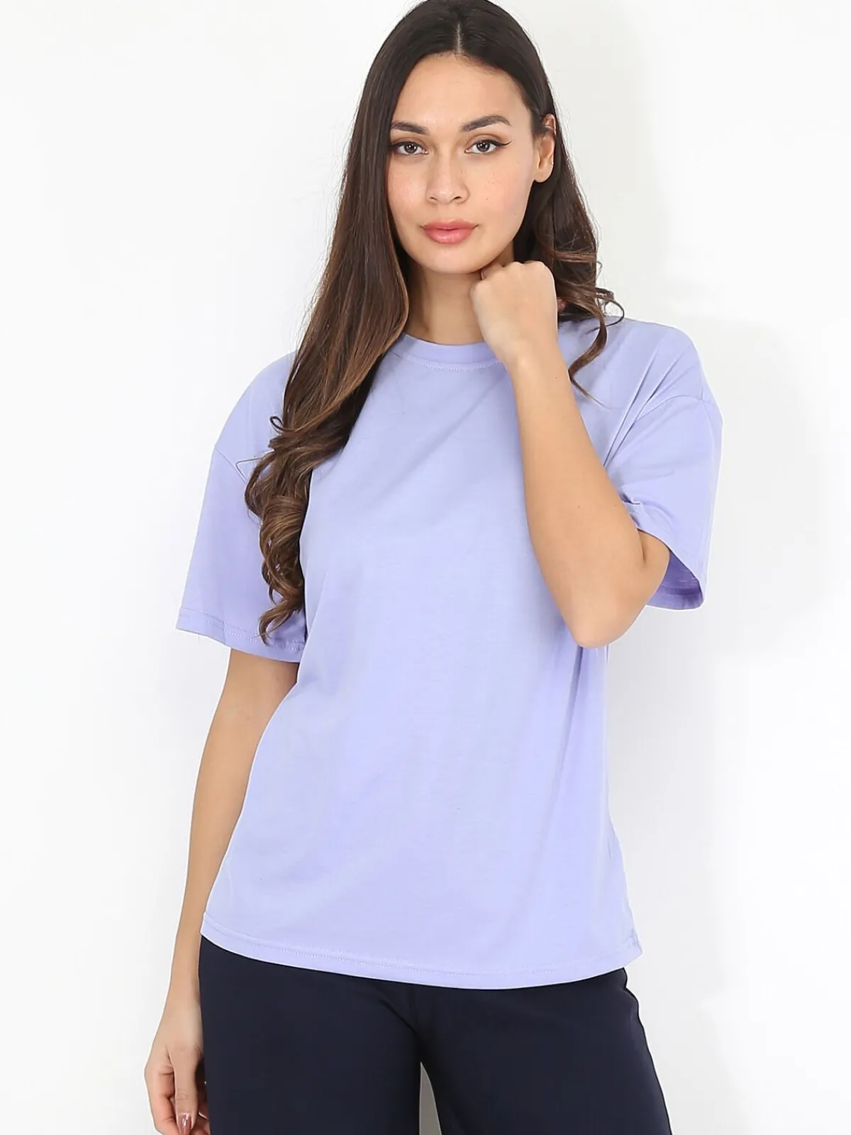 Outlet La Modeuse T-shirt en coton Violetclair