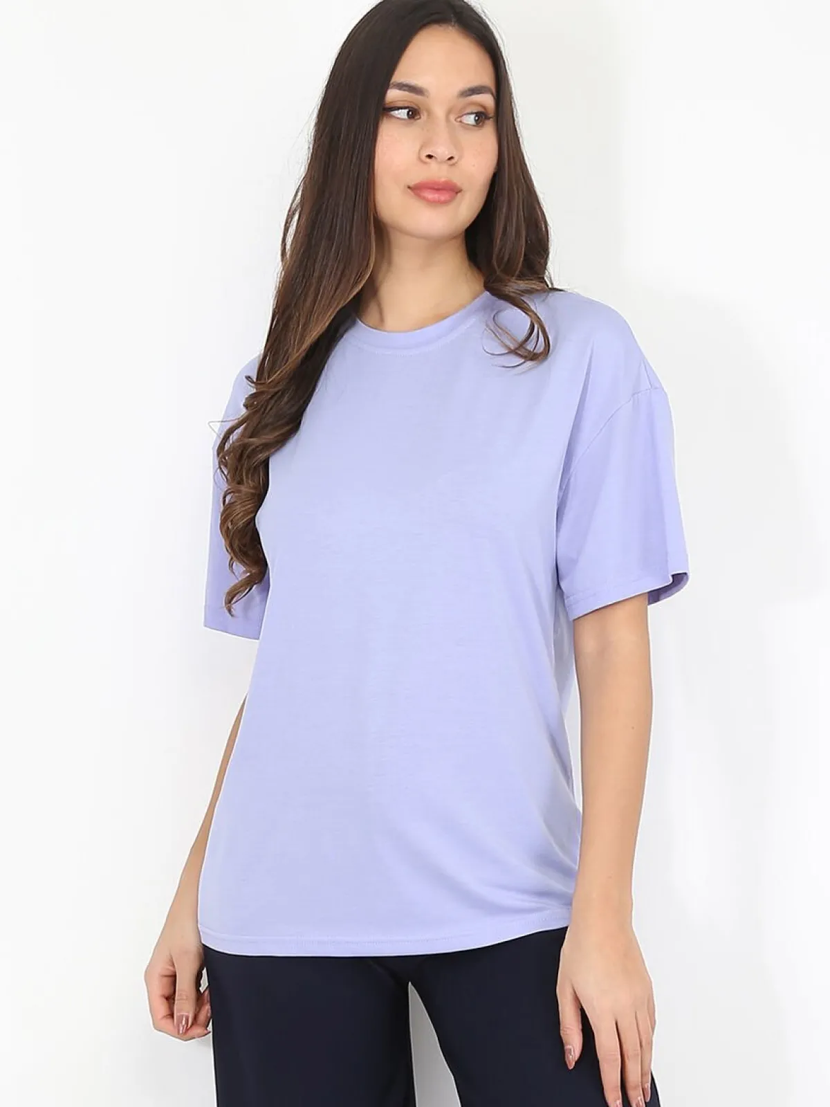 Outlet La Modeuse T-shirt en coton Violetclair