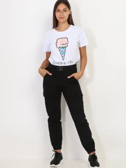 New La Modeuse T-shirt glace et perles Blanc