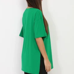 Best La Modeuse T-shirt oversize fendu sur les côtés Vert