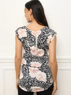 New La Modeuse Tunique imprimé floral et animal Rose