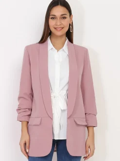 Best La Modeuse Veste blazer à manches retroussées VieuxRose