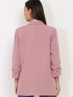 Best La Modeuse Veste blazer à manches retroussées VieuxRose