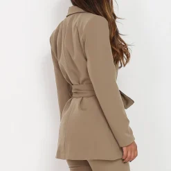 Clearance La Modeuse Veste blazer à nouer Taupe