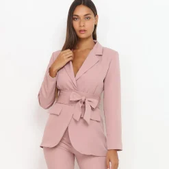 La Modeuse Veste blazer à nouer VieuxRose