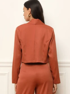 Hot La Modeuse Veste blazer avec crop top Terracotta