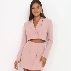 Outlet La Modeuse Veste blazer cropped Rose
