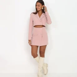 Outlet La Modeuse Veste blazer cropped Rose