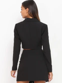 Sale La Modeuse Veste blazer cropped Noir